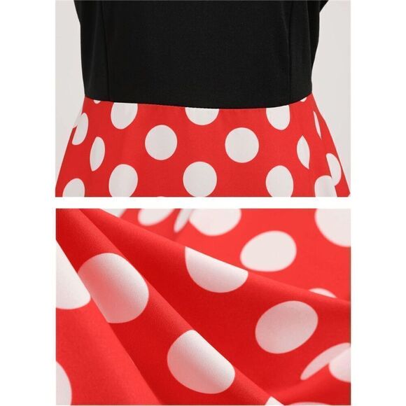 ❤ 4PCS Bundle Minnie Mouse Costume 1950s Retro Pinup Dress & Accessories L NEW - Picture 5 of 12